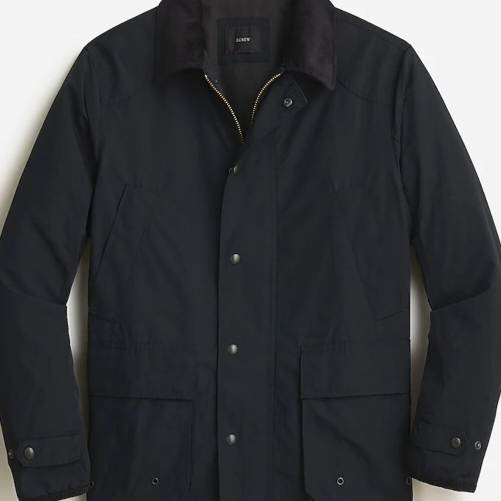 J. Crew Highland Skye Mens Jacket Navy Blue Cotton Blend Plaid Size XXL